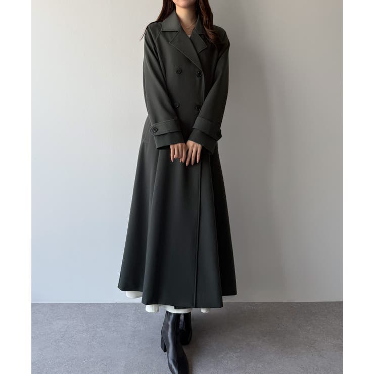 mipiarl  バックレースアップロングトレンチコート | JUNOAH | 詳細画像8 