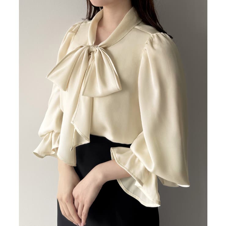 mipiarl  サテンボウタイブラウス | JUNOAH | 詳細画像7 