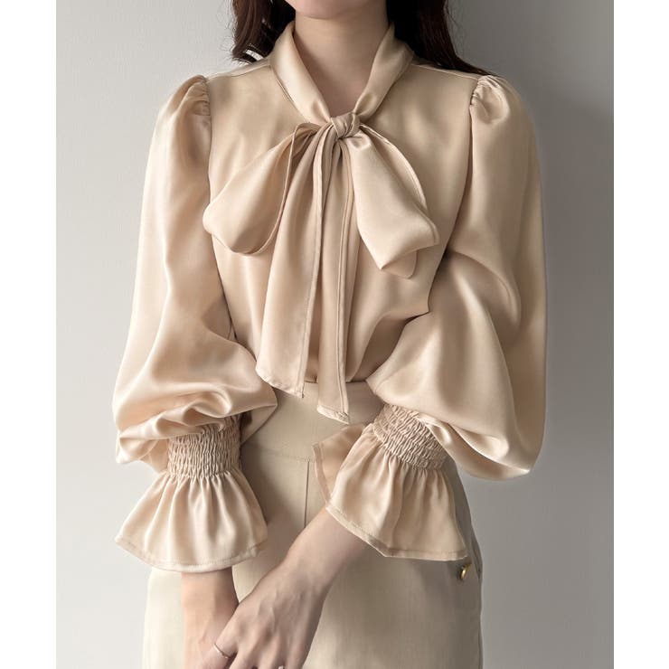 mipiarl  サテンボウタイブラウス | JUNOAH | 詳細画像8 