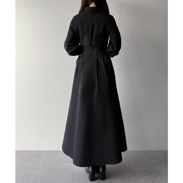 mipiarl レースアップタックフレアシャツワンピース[品番：AMTW0012569