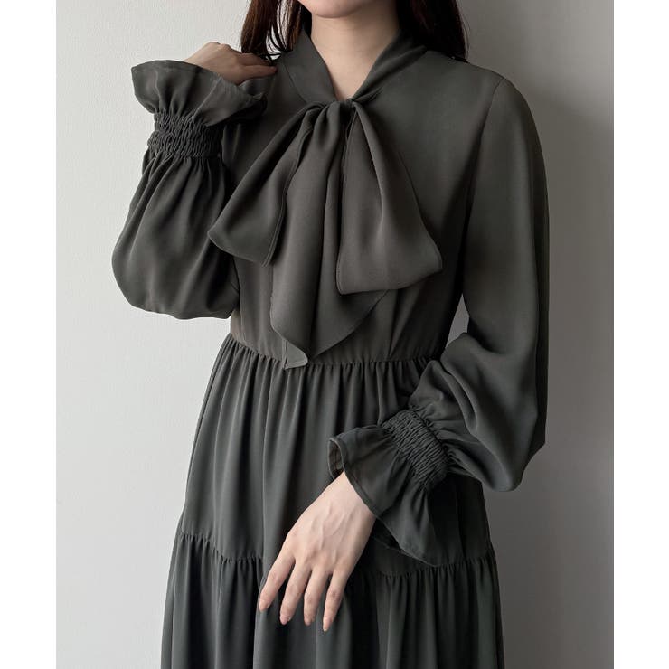 mipiarl  ボウタイティアードワンピース | JUNOAH | 詳細画像12 