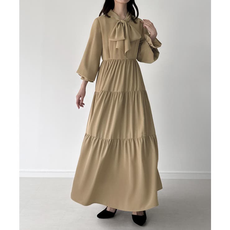 mipiarl  ボウタイティアードワンピース | JUNOAH | 詳細画像16 