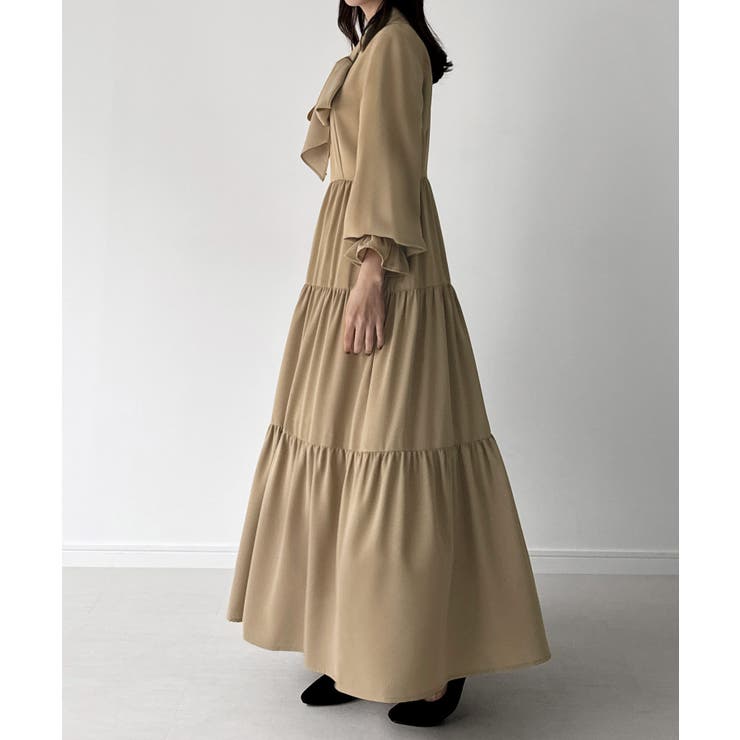 mipiarl  ボウタイティアードワンピース | JUNOAH | 詳細画像17 