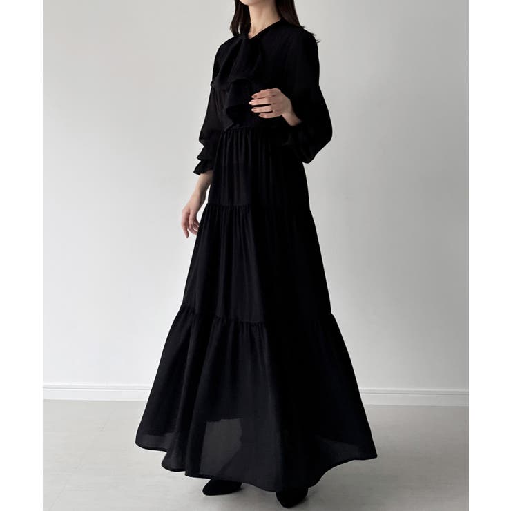 mipiarl  ボウタイティアードワンピース | JUNOAH | 詳細画像4 