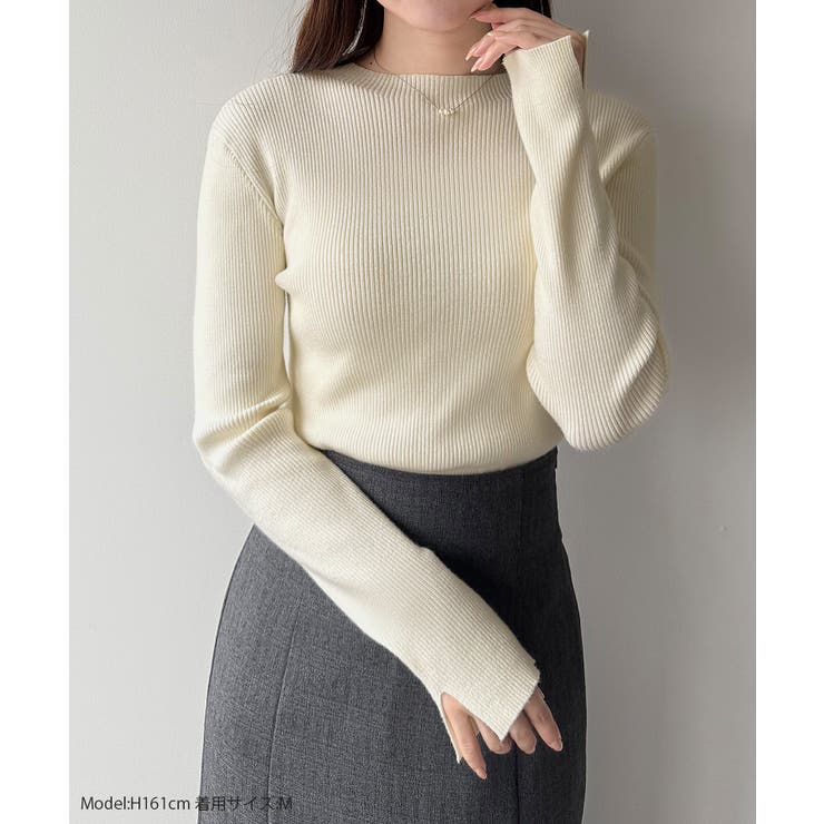 mipiarl  袖口スリットリブニット | JUNOAH | 詳細画像2 