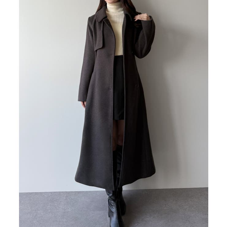 mipiarl  ステンカラーロングレディコート | JUNOAH | 詳細画像15 