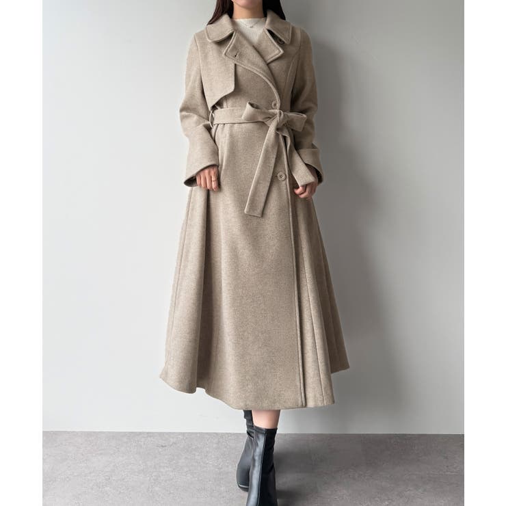 mipiarl ステンカラーロングレディコート[品番：AMTW0012642]｜JUNOAH