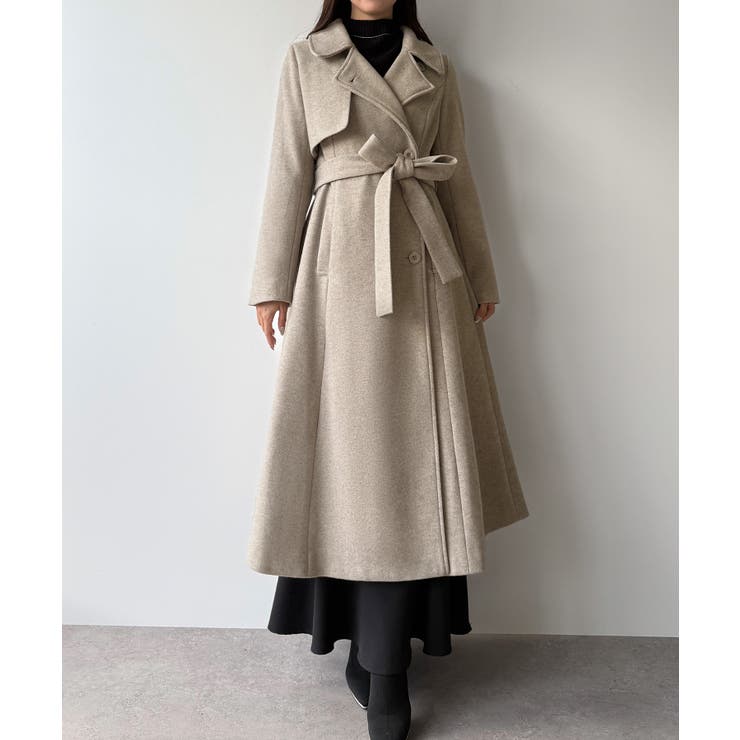 mipiarl ステンカラーロングレディコート[品番：AMTW0012642]｜JUNOAH