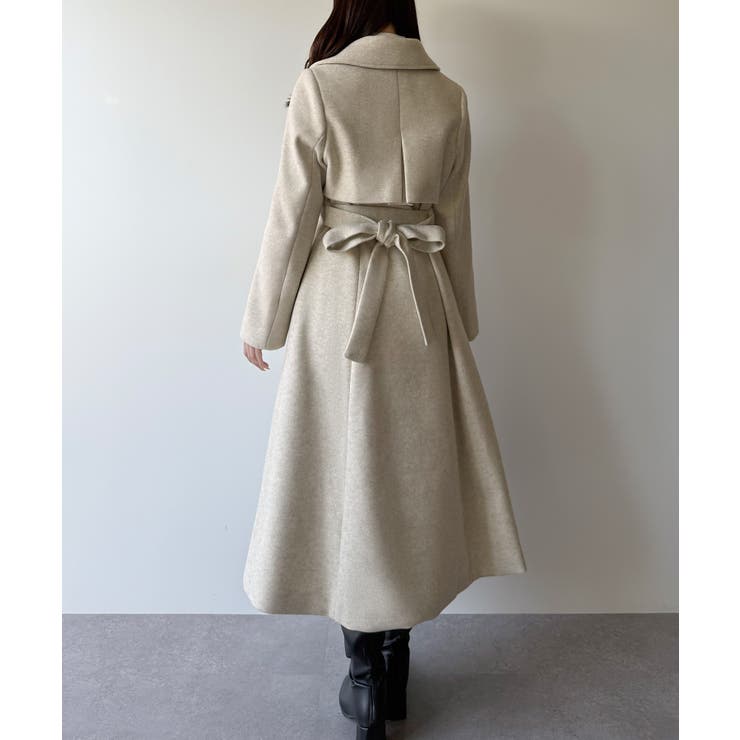 mipiarl  ステンカラーロングレディコート | JUNOAH | 詳細画像6 