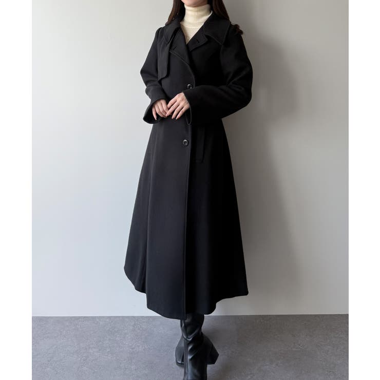 mipiarl  ステンカラーロングレディコート | JUNOAH | 詳細画像8 