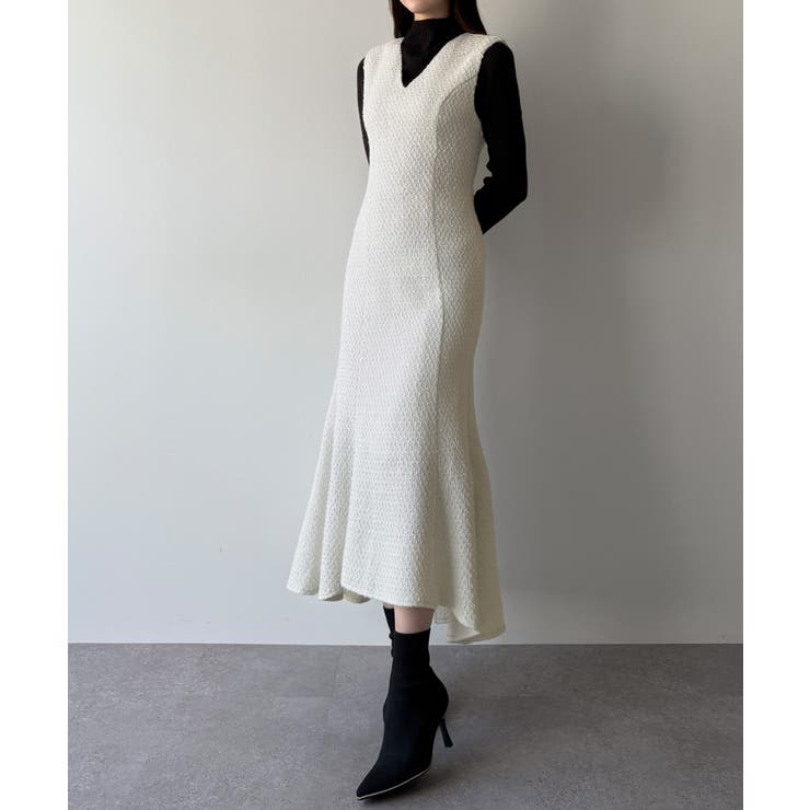 mipiarl  ツイードレースアップマーメイドジャンスカ | JUNOAH | 詳細画像10 