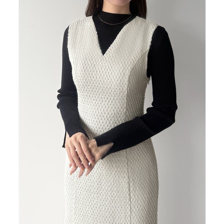 mipiarl  ツイードレースアップマーメイドジャンスカ | JUNOAH | 詳細画像12 