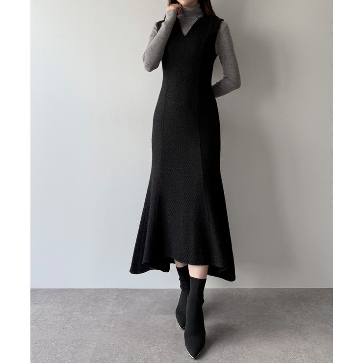 mipiarl  ツイードレースアップマーメイドジャンスカ | JUNOAH | 詳細画像3 