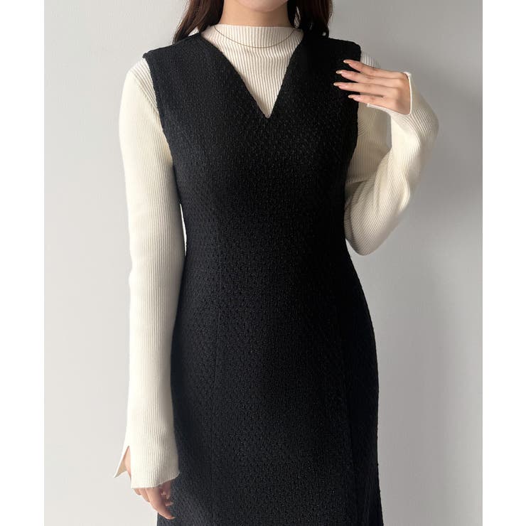 mipiarl  ツイードレースアップマーメイドジャンスカ | JUNOAH | 詳細画像6 