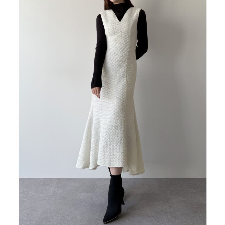 mipiarl  ツイードレースアップマーメイドジャンスカ | JUNOAH | 詳細画像9 