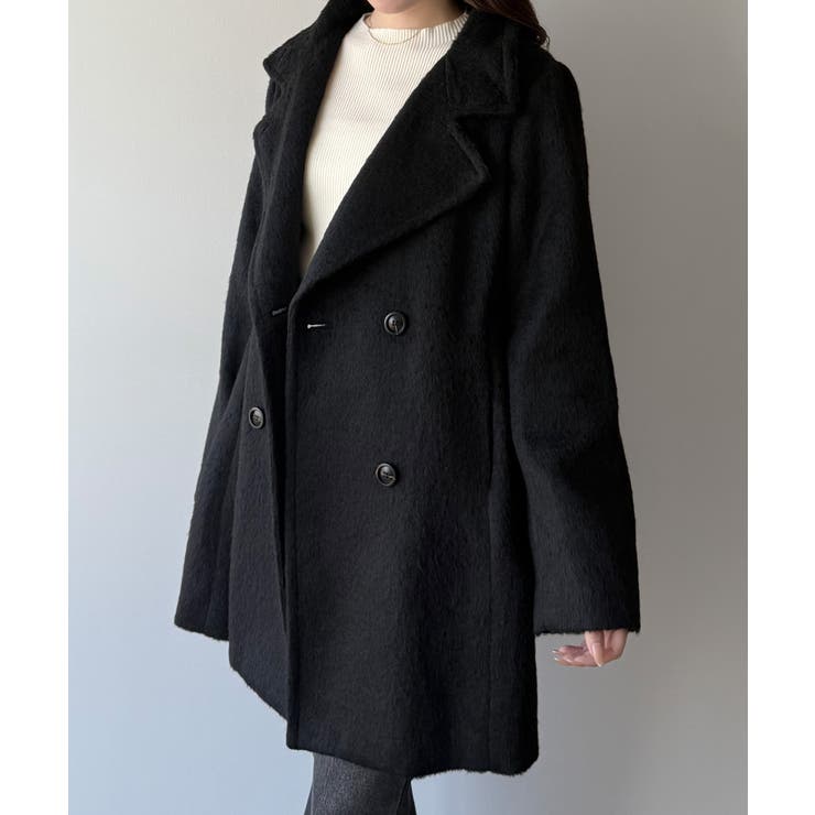 mipiarl  2wayカラーシャギーミドルコート | JUNOAH | 詳細画像2 