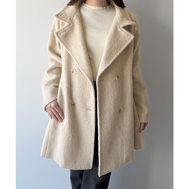 mipiarl  2wayカラーシャギーミドルコート | JUNOAH | 詳細画像5 