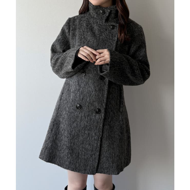 mipiarl  2wayカラーシャギーミドルコート | JUNOAH | 詳細画像8 