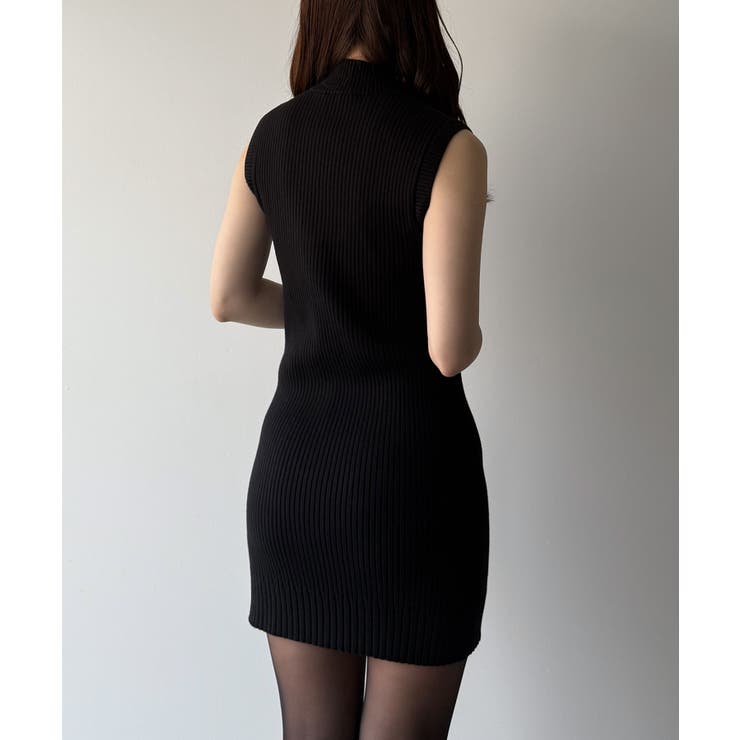 mipiarl  ショートシャギーカーディガン＋ミニリブニットワンピースＳＥＴ | JUNOAH | 詳細画像12 