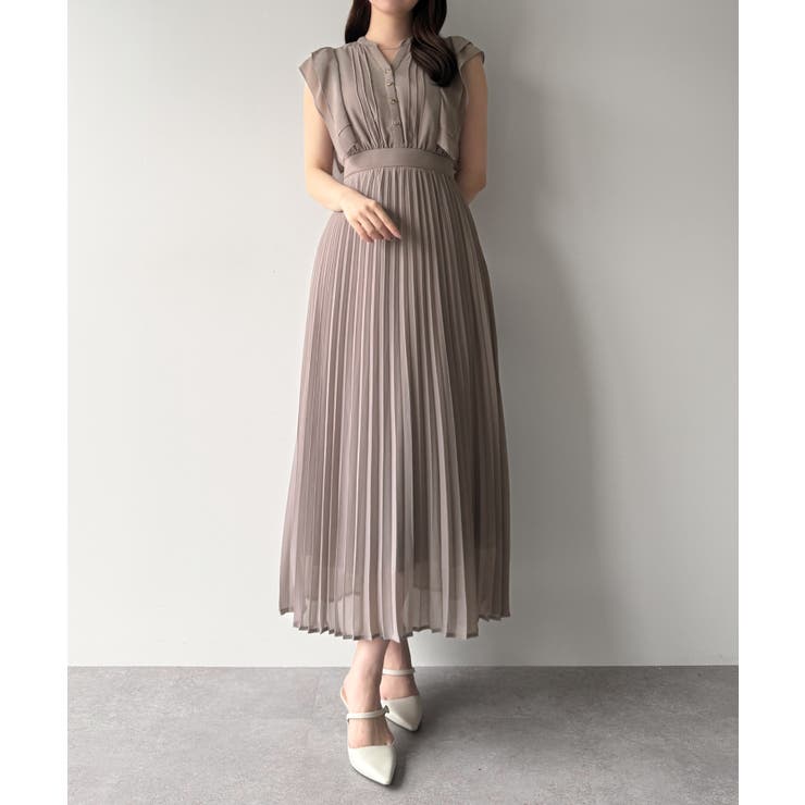 mipiarl  ラッフルピンタックプリーツワンピース | JUNOAH | 詳細画像18 