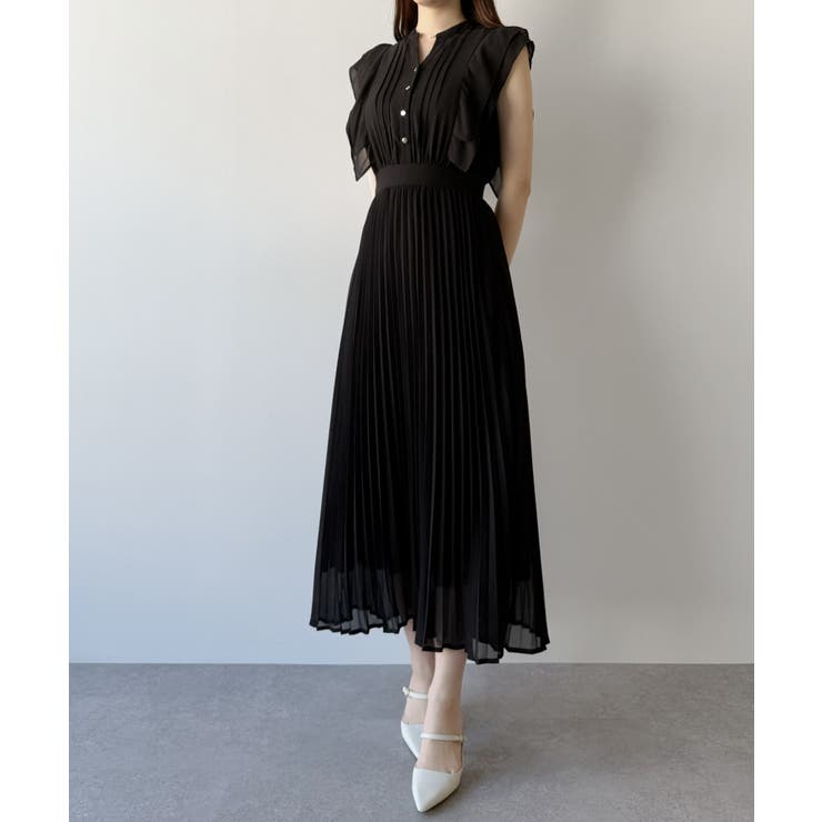 mipiarl  ラッフルピンタックプリーツワンピース | JUNOAH | 詳細画像6 