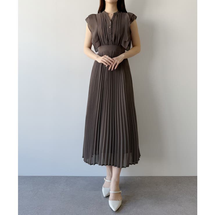 mipiarl  ラッフルピンタックプリーツワンピース | JUNOAH | 詳細画像9 