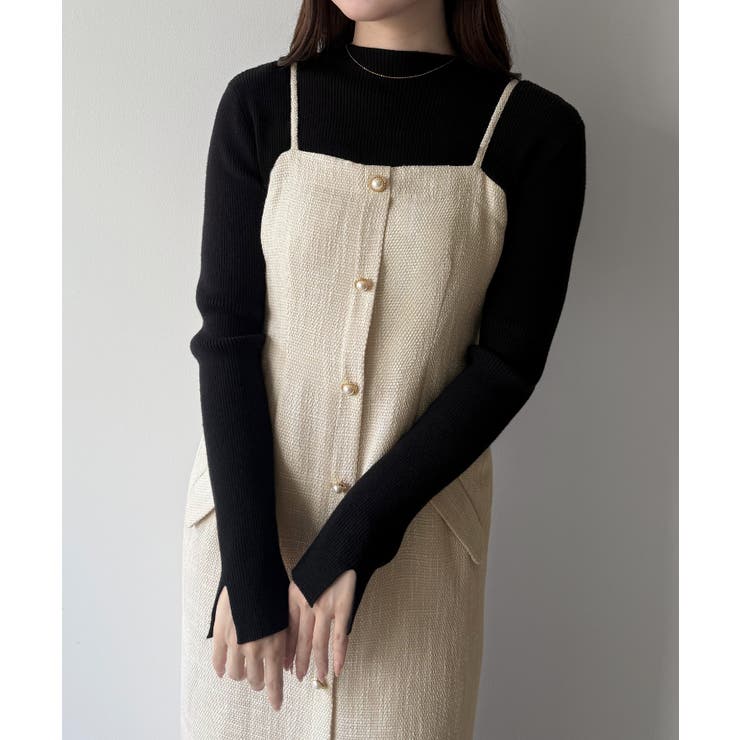 mipiarl  薄手ツイードタイトキャミワンピース | JUNOAH | 詳細画像7 