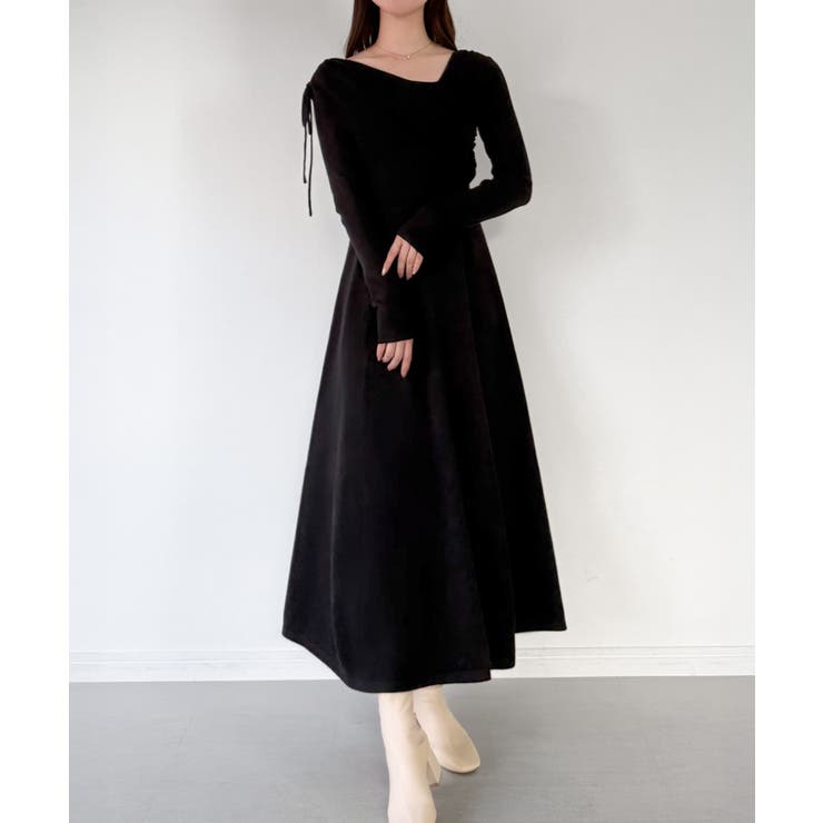 mipiarl  2wayネックドレープフレアニットワンピース | JUNOAH | 詳細画像10 