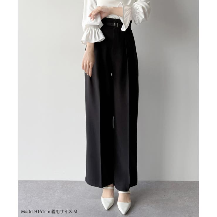 mipiarl  ハイウエストタックスラックス | JUNOAH | 詳細画像2 