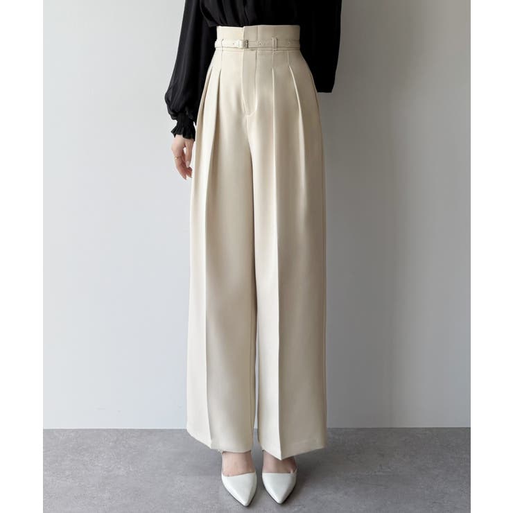 mipiarl  ハイウエストタックスラックス | JUNOAH | 詳細画像5 