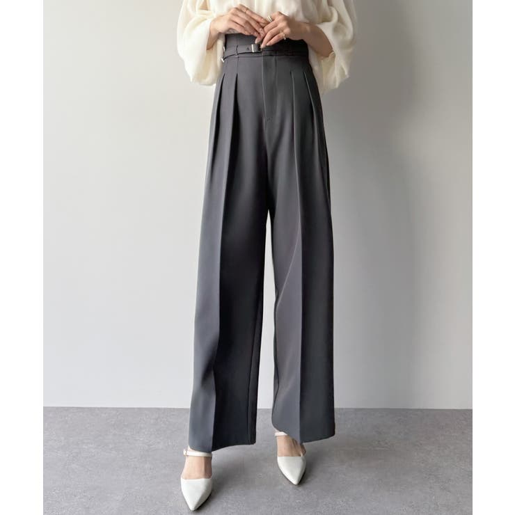 mipiarl  ハイウエストタックスラックス | JUNOAH | 詳細画像7 