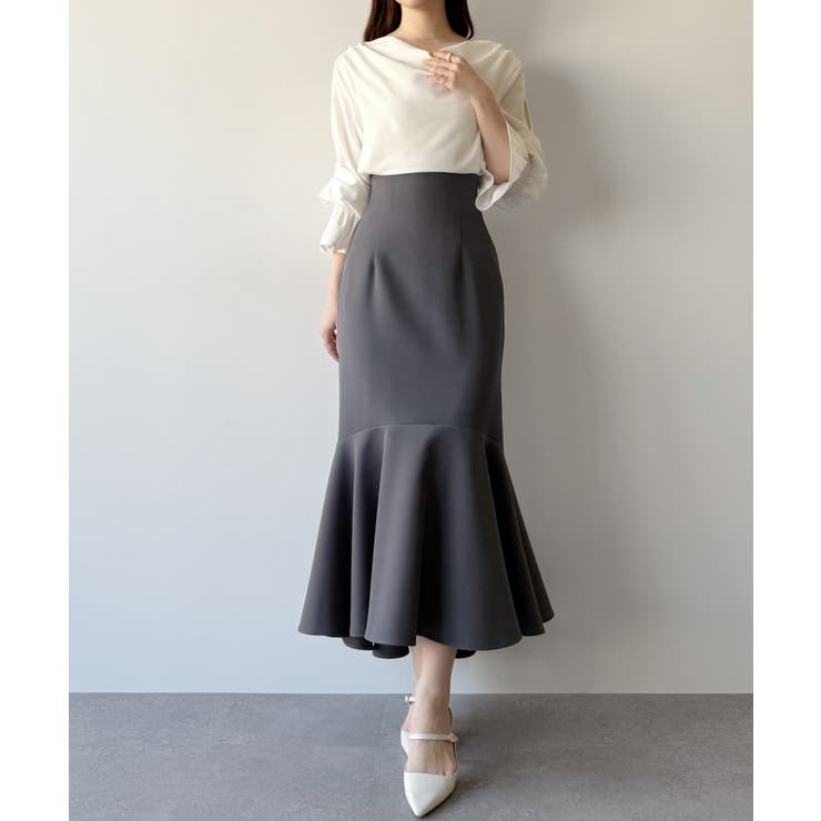 mipiarl  ハイウエストフィットマーメイドスカート | JUNOAH | 詳細画像10 