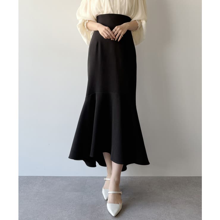 ブラック | mipiarl  ハイウエストフィットマーメイドスカート | JUNOAH