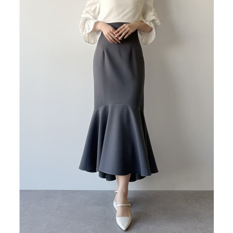 チャコール | mipiarl  ハイウエストフィットマーメイドスカート | JUNOAH