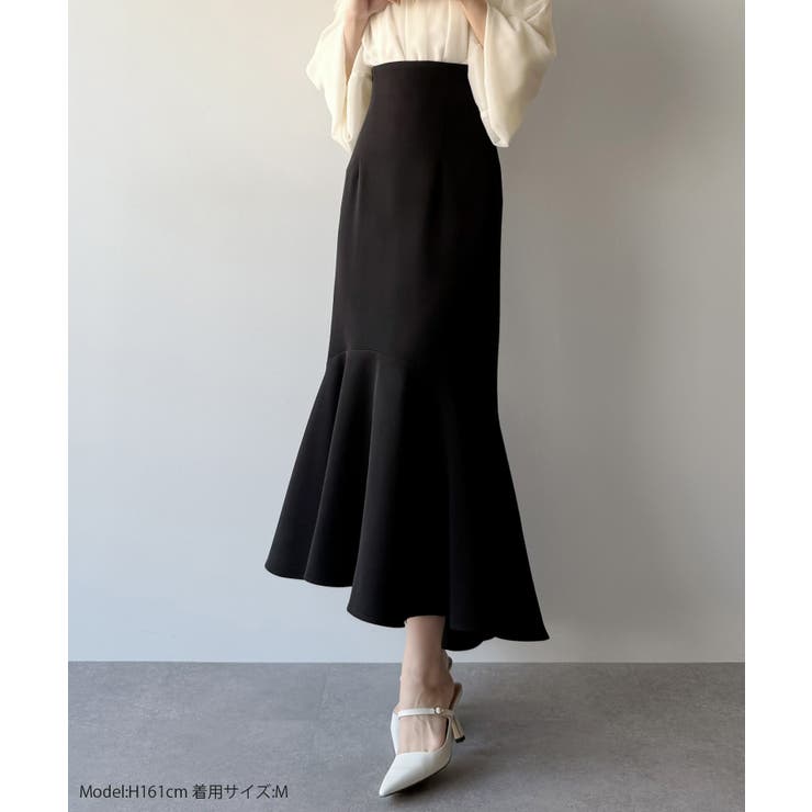 mipiarl  ハイウエストフィットマーメイドスカート | JUNOAH | 詳細画像2 