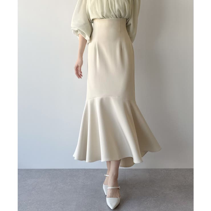 mipiarl  ハイウエストフィットマーメイドスカート | JUNOAH | 詳細画像4 