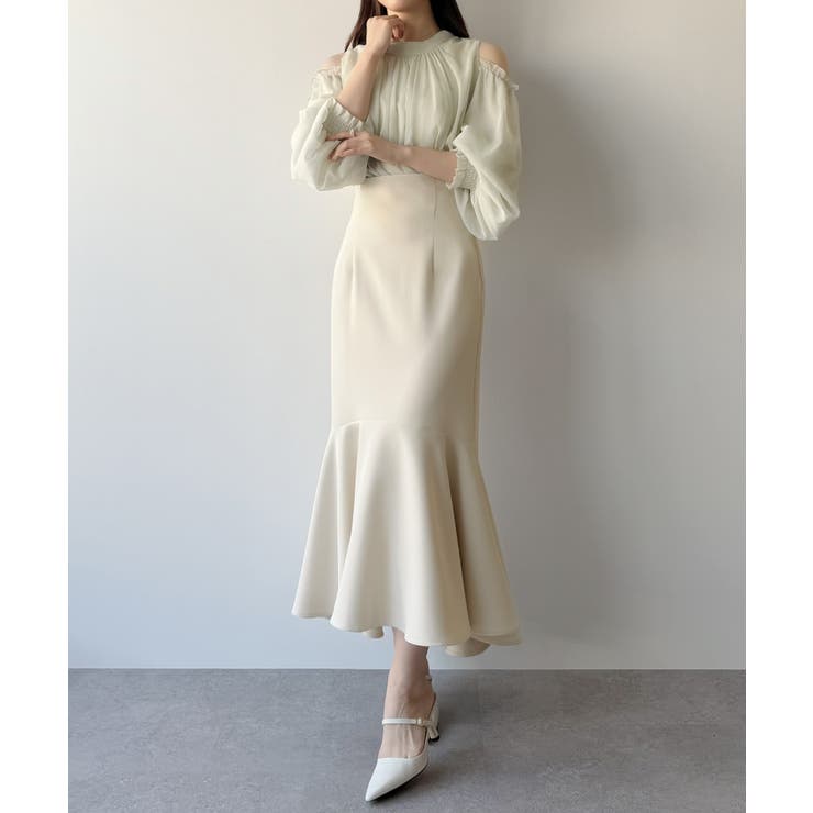 mipiarl  ハイウエストフィットマーメイドスカート | JUNOAH | 詳細画像6 