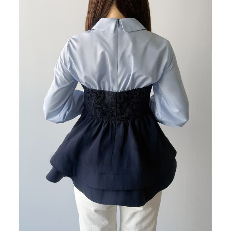 mipiarl  シャツドッキングペプラムビスチェ | JUNOAH | 詳細画像5 