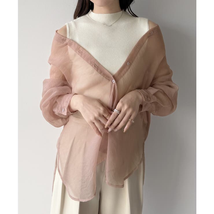 mipiarl  2WAYシャツブラウス＋ノースリニットセット | JUNOAH | 詳細画像10 