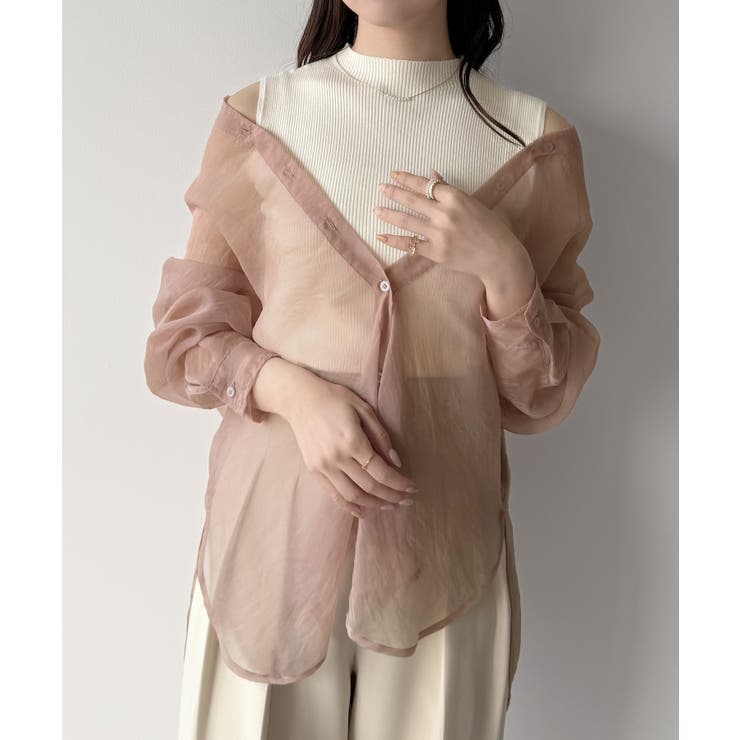 mipiarl  2WAYシャツブラウス＋ノースリニットセット | JUNOAH | 詳細画像11 