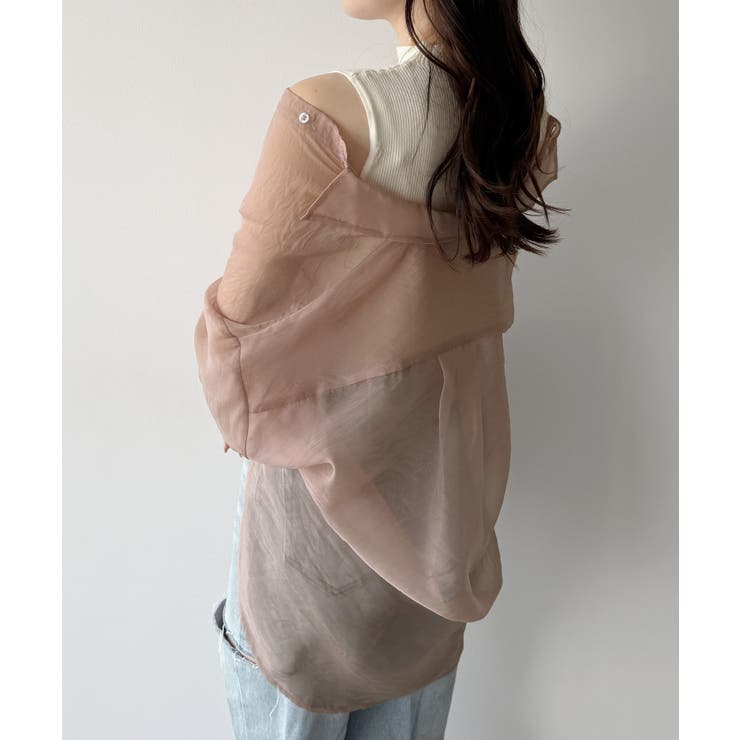 mipiarl  2WAYシャツブラウス＋ノースリニットセット | JUNOAH | 詳細画像12 