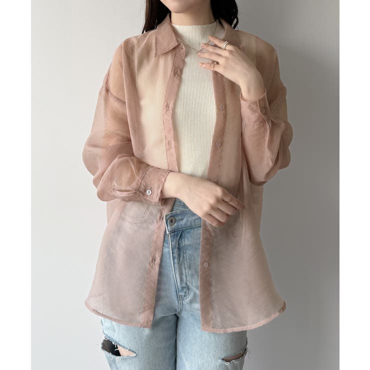 mipiarl  2WAYシャツブラウス＋ノースリニットセット | JUNOAH | 詳細画像13 