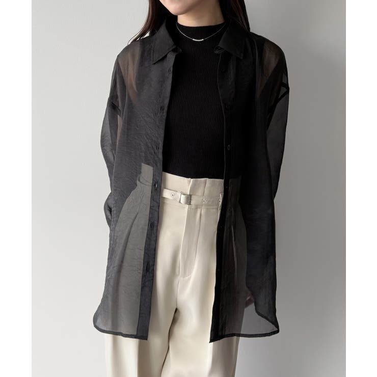 mipiarl  2WAYシャツブラウス＋ノースリニットセット | JUNOAH | 詳細画像4 