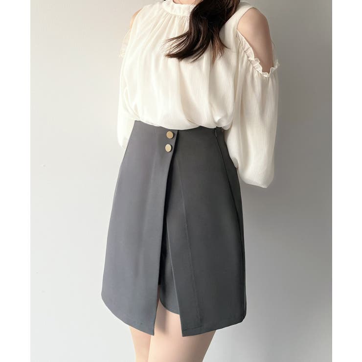 mipiarl  インナーパンツ付きハイウエストレイヤードミニスカート | JUNOAH | 詳細画像10 