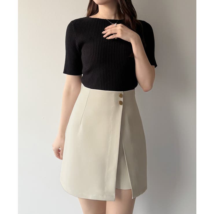 mipiarl  インナーパンツ付きハイウエストレイヤードミニスカート | JUNOAH | 詳細画像4 