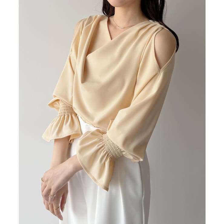 mipiarl  キャンディースリーブドレープブラウス | JUNOAH | 詳細画像10 