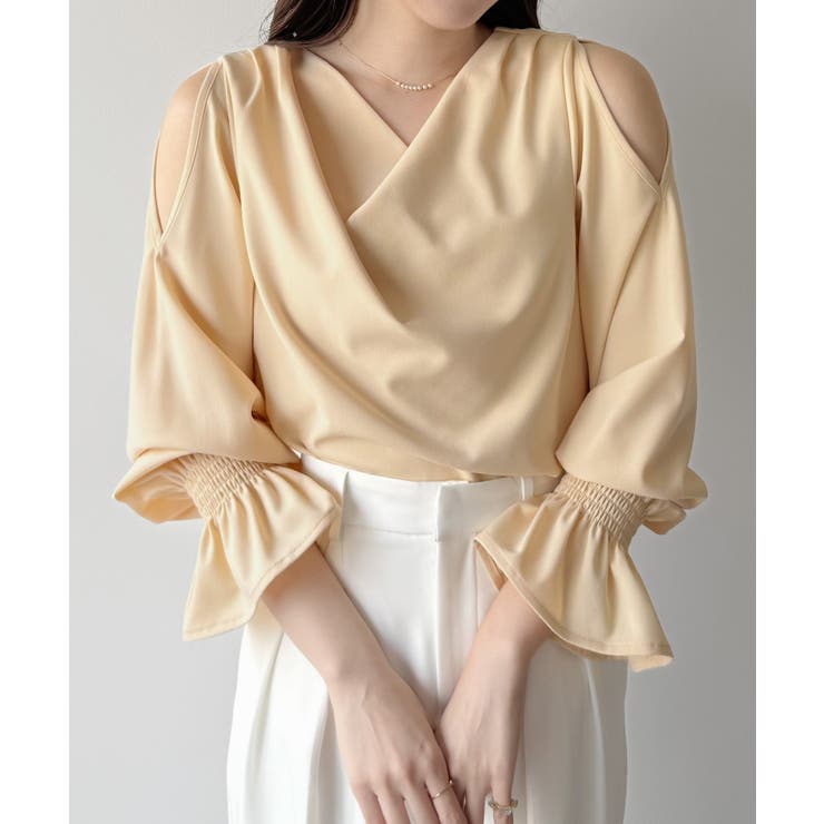 mipiarl  キャンディースリーブドレープブラウス | JUNOAH | 詳細画像8 