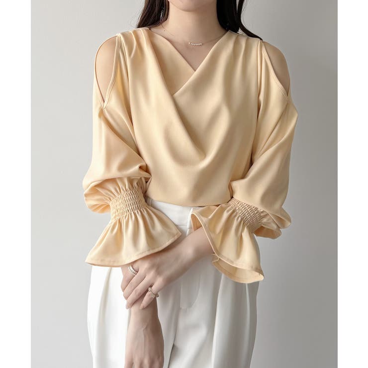 mipiarl  キャンディースリーブドレープブラウス | JUNOAH | 詳細画像9 