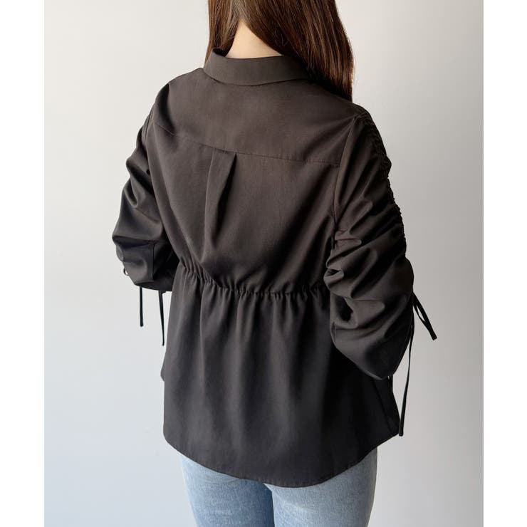 mipiarl  ドロストギャザースリーブシャツチュニック | JUNOAH | 詳細画像7 