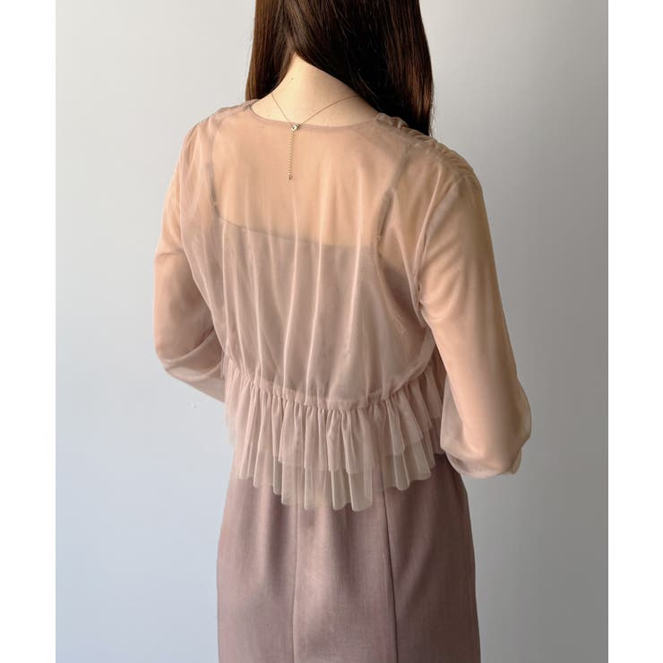 mipiarl  チュールフリルブラウス＋IラインキャミワンピースSET | JUNOAH | 詳細画像17 